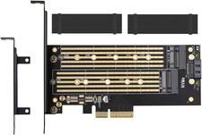 Dual M.2 PCIE Adapter for SATA or PCIE Nvme SSD with Heat Sink Solution  M.2 SS