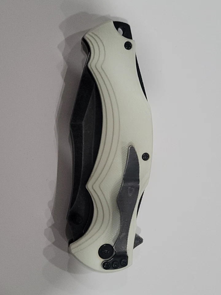 MTech - Cuchillo Plegable Asistente de Resorte Hoja Acero Inoxidable 440, Mango BLANCO G10 Foto 4 de 4