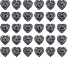 30PCS Antique Silver Heart Pattern Rivets for Leather, Metal Rivet Studs Garment