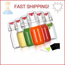 YEBODA 6 Pack 4oz Swing Top Glass Bottles,Small Flip Top Glass bottles with airt