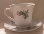 Pair of Vintage Floral Teacups & Saucers, Unmarked, Lavendar & Roses — photo 10