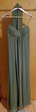 Nwt Davids Bridal Long Lace Mesh Bridesmaid Dress V-Neck Flowy Sage SIZE 2 Shall