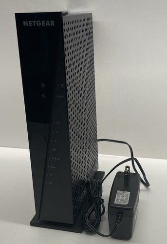 NETGEAR- Dual Band AC1750 C6300 Cable Modem WiFi Router- Black With Power Supply