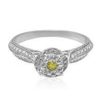 Cavill Damenring Sterlingsilber 0,05Ct Sphen GrüN 0,61Ct Zirkon Halo