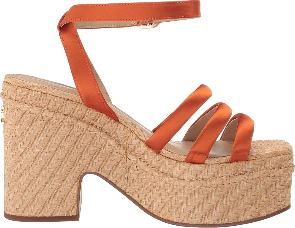 Sam Edelman Heels Orange for sale | eBay Sam Edelman Womens Orange Raffia Espadrille Wedge Sandals Platform Shoes Size 9 main image 0