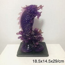 Purple plastic/resin/鲤鱼 jumping over the dragon gate figurine 