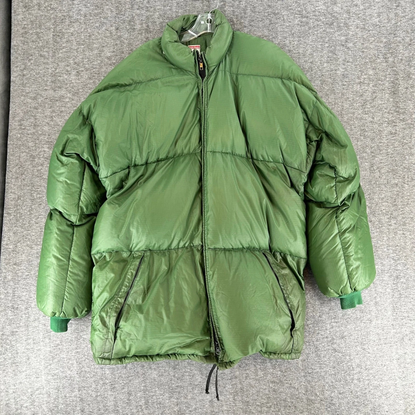 Vintage Frostline Kit Goose Down Puffer Jacket Green Ripstop Mens Large 70s/80s - product detail image 1