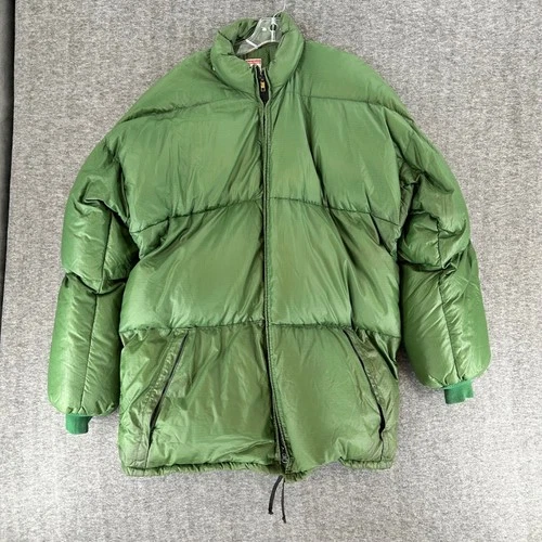 Vintage Frostline Kit Goose Down Puffer Jacket Green Ripstop Mens Large 70s/80s video thumbnail