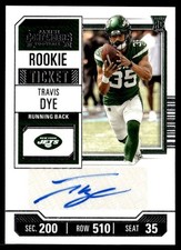 2023 Contenders Rookie Ticket Travis Dye Rookie Auto New York Jets #262