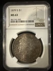 Morgan Dollar 1879 S NGC MS 63 Silver $1 Coin San Francisco Nicely Toned