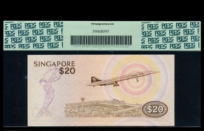 1979(ND)Singapore, Bird Series $20 P-12 Bird & Concorde PCGS 67