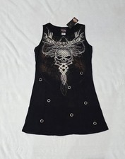 NWT Harley Davidson Cami Dress Black Embellished Logo Rhinestone Size Small READ