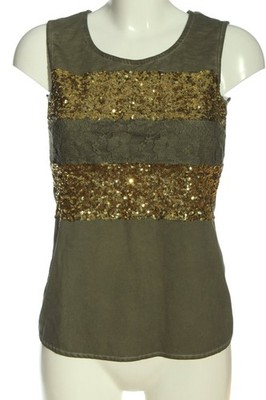 HEINE Tanktop Damen Top Gr. DE 34 khaki-goldfarben Casual-Look