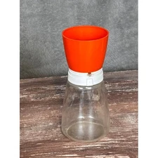 Vintage Federal Housewares Glass Jar Nut Grinder Chopper Orange Top