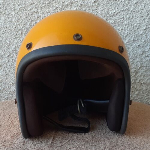 Vintage Team Yamaha Helmet Motorcycle Open Face Rare Yellow Black Racing Bike - Picture 2 of 18