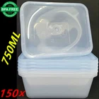 150X PLASTIC TAKE AWAY RECTANGLE FOOD SAFE CONTAINER CONTAINERS 750ML BPA FREE A