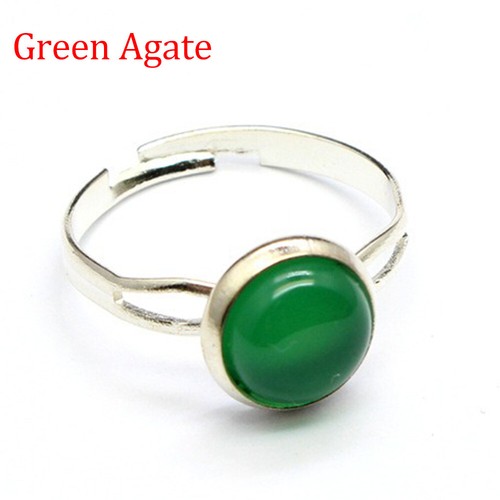 Natural Gemstone Chakra Round Ring Adjustable Crystal Quartz Beads Healing Reiki - Picture 9 of 25