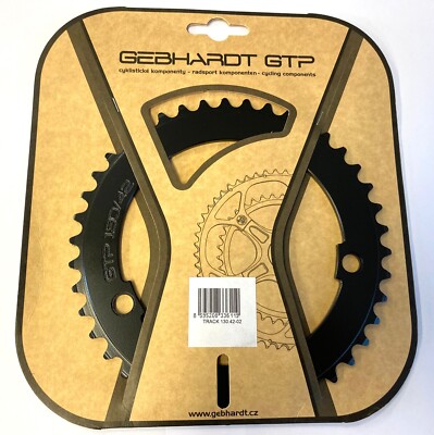 Gebhardt 1/8'' Bahn Fahrrad Kettenblatt 130mm Lochkreis 42T in schwarz