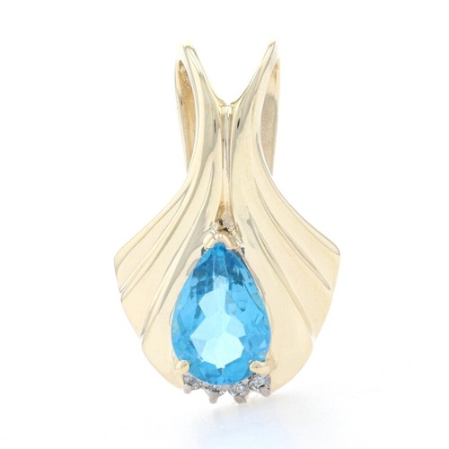 Yellow Gold Blue Topaz \u0026 Diamond Omega 