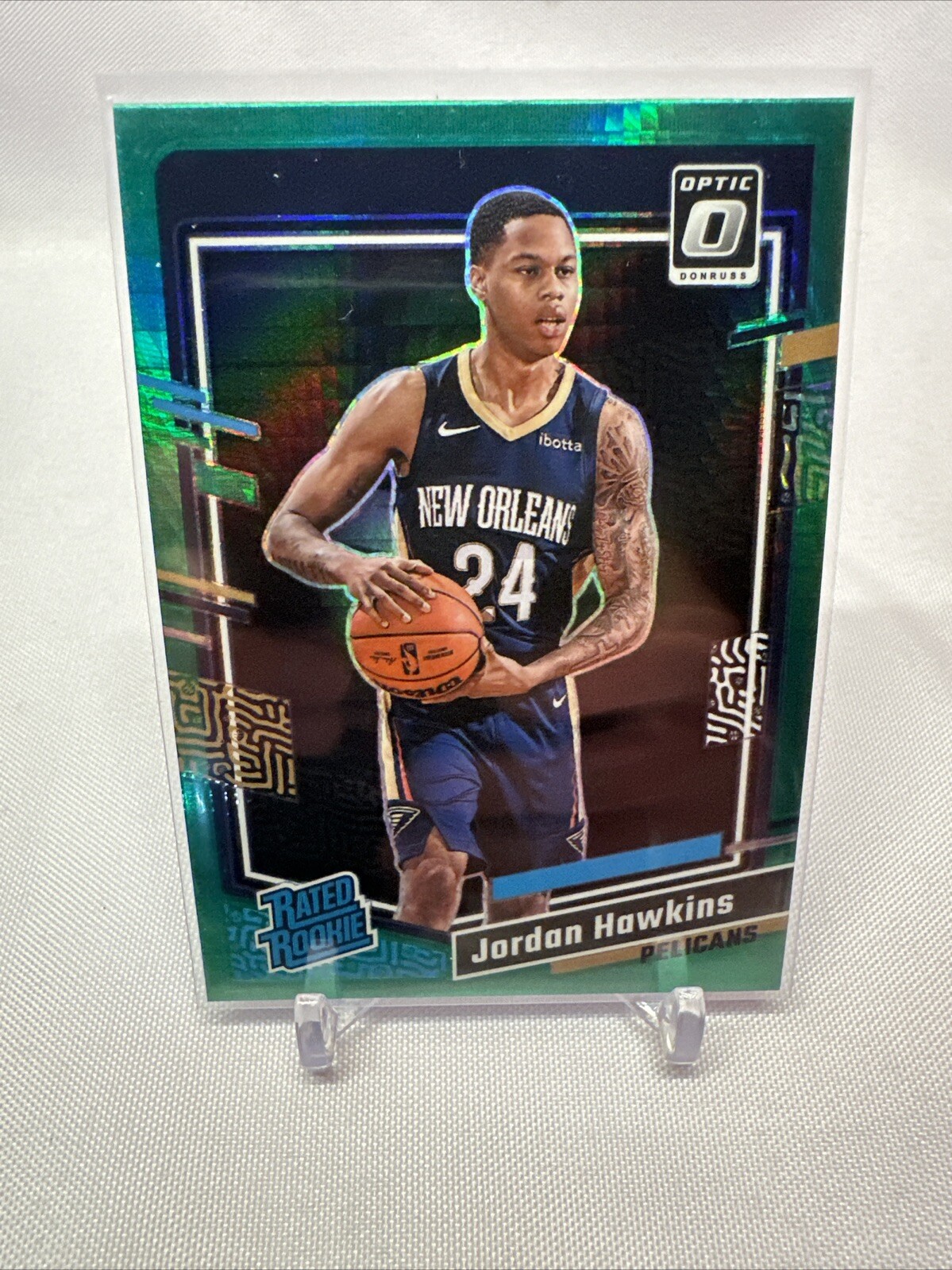 2023 Panini Donruss Optic Rated Green Hyper Prizm Jordan Hawkins #238 Rookie RC