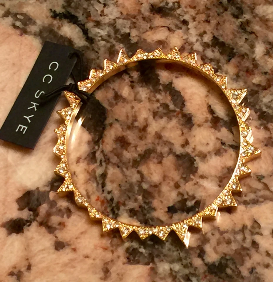 NUEVO CC Skye Auténtico STARBURST Oro Circonita cúbica Cristal Brazalete Elegante Edgy Rocker Foto 3 de 4
