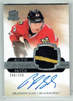 11-12 UD Upper Deck The Cup  Brandon Saad  /249  Rookie  Patch  Auto