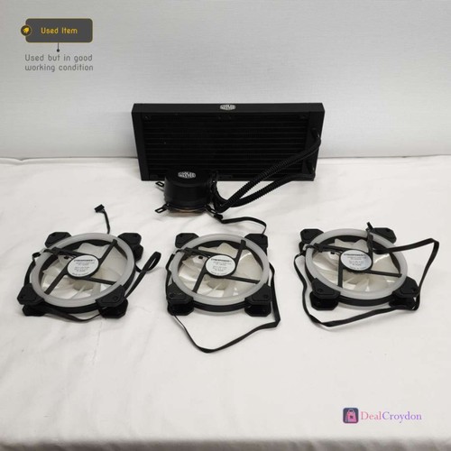 COOLER MASTER WASSERKÜHLER FÜR CPU + 3 X CYBERPOWER PC LÜFTER
