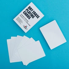Dry Erase Blank Playing Cards, Poker Size - 2.5" X 3.5", 45 Reusable Blank Cards