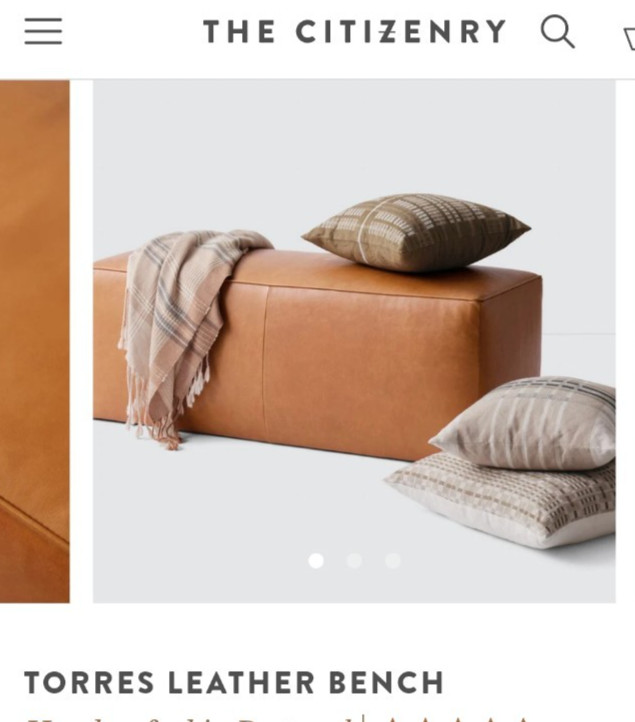 The Citizenry Torres Leather Bench