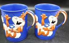 2 VTG Nestle Quik Plastic Bunny Mugs - VGC!