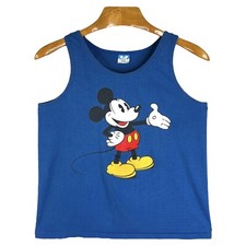 VTG Mickey Mouse Walt Disney World Tank Top Blue Medium Sleeveless 90s