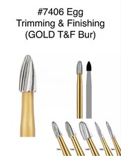 Dental FG 7406 Burs Tungsten Carbide Trimming  Finishing Egg Shape