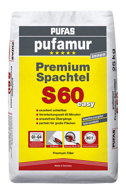 Trockenbauspachtel Pufas Pufamur Premium Spachtel S60 easy 25kg