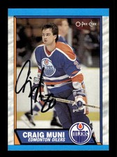 1989-90 O-Pee-Chee #231 Craig Muni HAND SIGNED AUTO