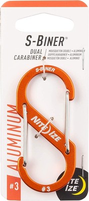 Nite Ize S-Biner Dual Carabiner #3 Aluminum Orange Locking Dual-Gated (8-Pack)