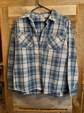 Carhartt Men's Blue Plaid XL Long Sleeve Button Down Shirt