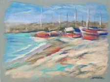 Seascape Painting Seaside Marine Beach Holiday Freedom Travel Sky Blue