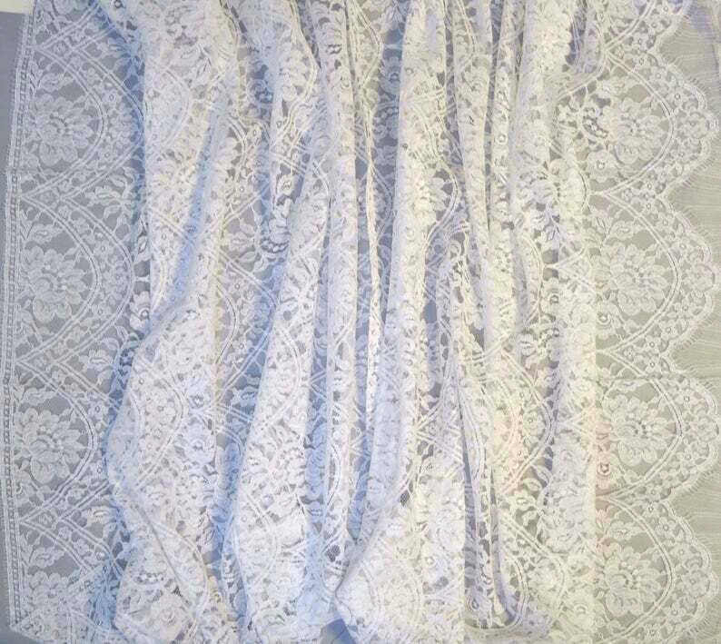 Tela de encaje blanco de boda de moda de diseño superior hecha en Italia Prec...