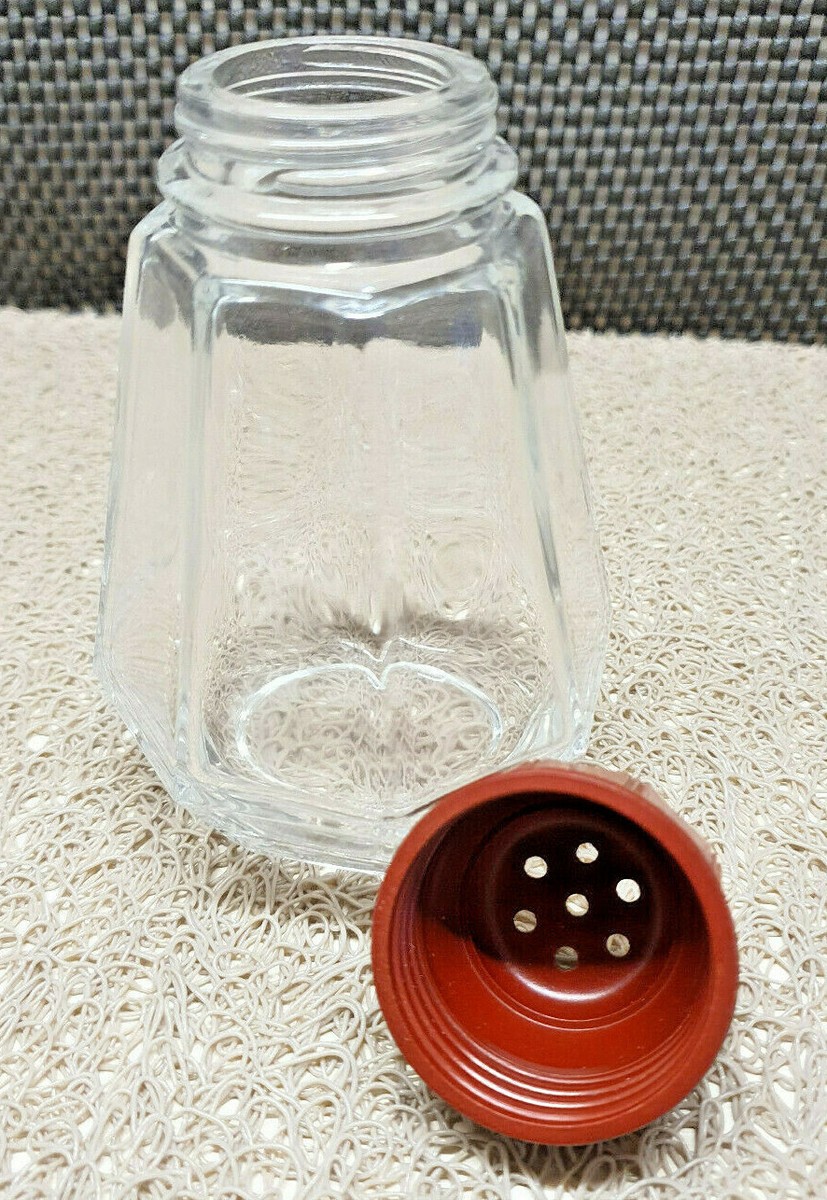 Ancienne Saupoudreuse Verre Bouchon Bakélite Vert Foncé Vintage Déco