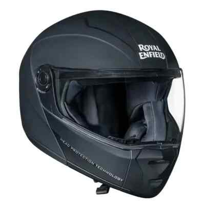 FITS ROYAL ENFIELD MODULAR ADROIT HELMET WITH CLEAR VISOR -COLOR - MATT BLACK
