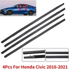 4Pcs/Set Weatherstrip Door Window Moulding Trim Seal For Honda Civic 2016 - 2021