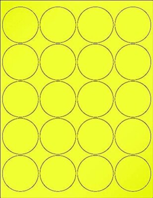 8-1/2 x 11'' Neon Color High Light Fluorescent Labels for Laser & Inkjet...
