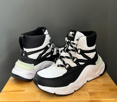 Sorel Women White / Black Kinetic Rnegd Sport WP Boots US 7, 9 NWOB