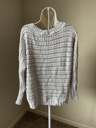 Maglione donna Express marrone chiaro manica lunga girocollo uncinetto relaxed s XS - Foto 5 di 9