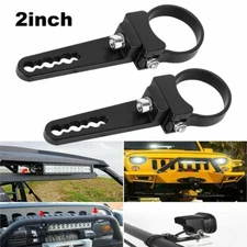 Pair 2" 51mm Bull Bar Mount Brackets Roll Cage Clamps LED Light Bar Offroad SUV