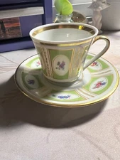 Rudolf Wachter_RW Bavaria_Germany_Teacup [5] and Saucer [5]_Floral Design_