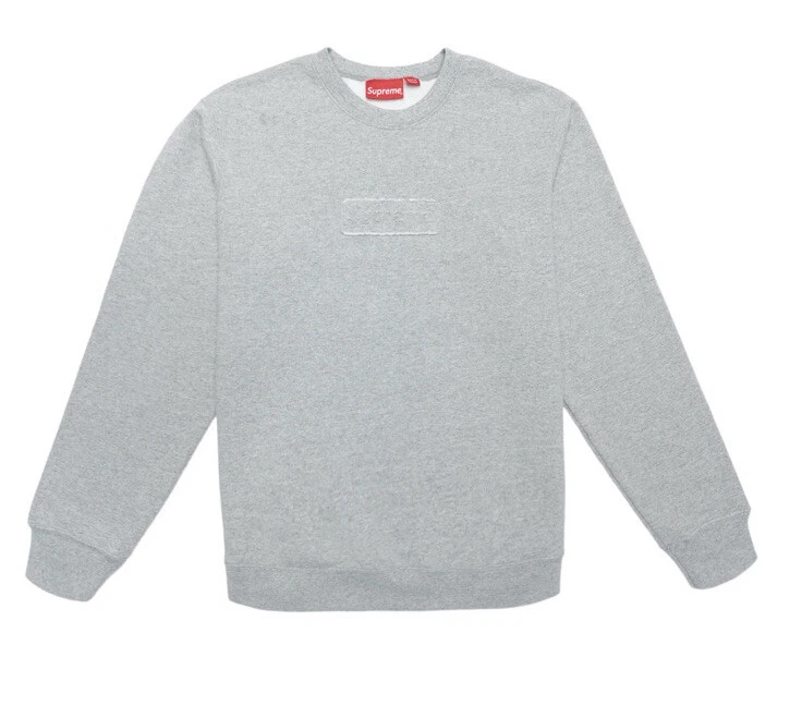 Boîte découpée Supreme logo bruyère gris bruyère taille grande neuf avec étiquettes