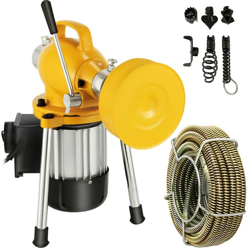 3/4" ~ 4" Sectional Pipe Drain Auger Cleaner Machine 400W Snake Sewer w/ Cutter