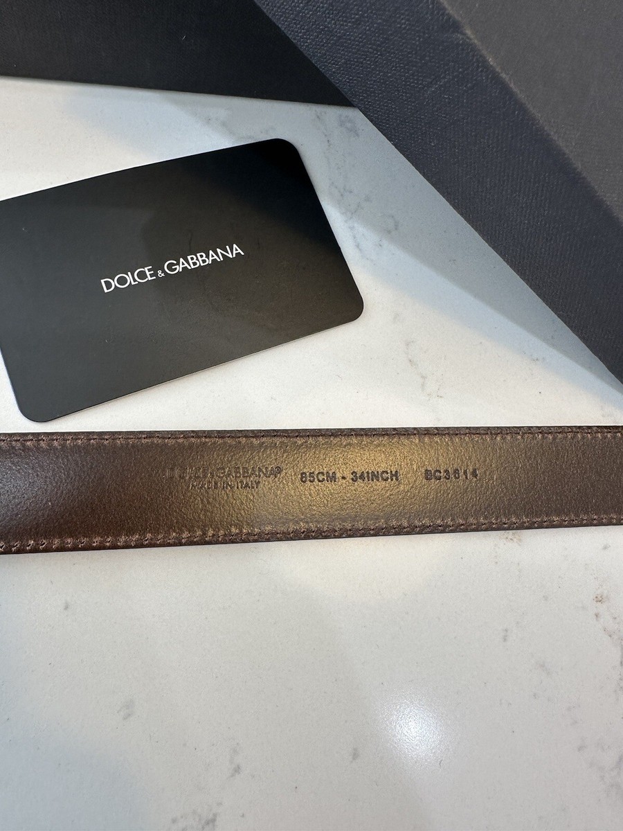 New DOLCE & GABBANA Dauphine Leather Belt Size 85/34 Floral