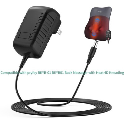 12V Adapter for Pryfey BKYB-01 BKYB01 Back Massager with Heat 4D Kneading